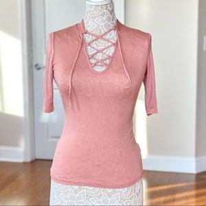 SOLD — Fashion Nova Lace Up Tee - Size S